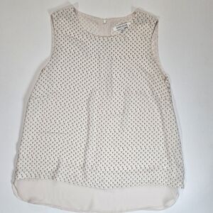 Rose & Olive Blouse Womens Large Light Peach Silver Geometric Layer Office Top